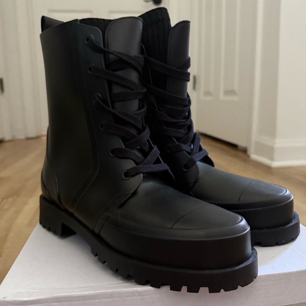 Rubber Combat Boots (Exclusive Net-a-Porter sample)
